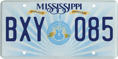 MS license plate BXY085