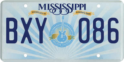 MS license plate BXY086