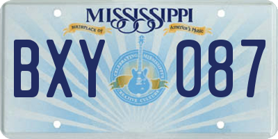 MS license plate BXY087