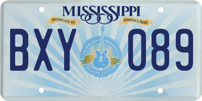 MS license plate BXY089