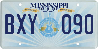 MS license plate BXY090