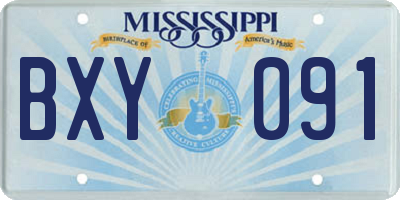 MS license plate BXY091