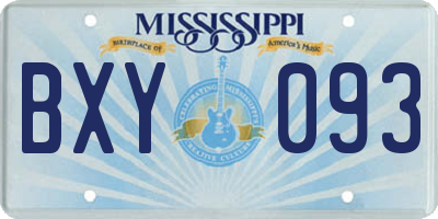 MS license plate BXY093