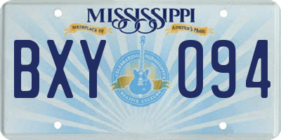 MS license plate BXY094
