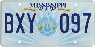 MS license plate BXY097