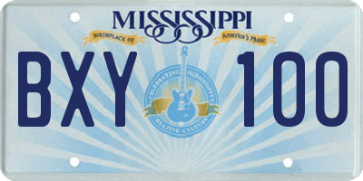 MS license plate BXY100