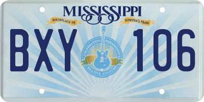 MS license plate BXY106