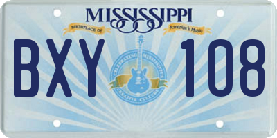 MS license plate BXY108