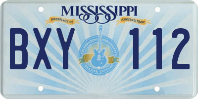 MS license plate BXY112