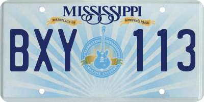 MS license plate BXY113