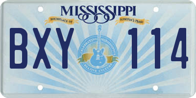 MS license plate BXY114