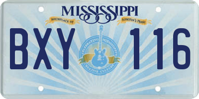 MS license plate BXY116
