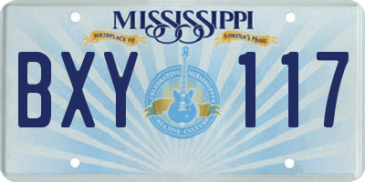MS license plate BXY117
