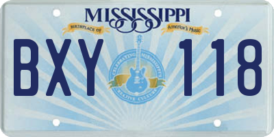 MS license plate BXY118
