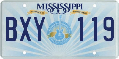 MS license plate BXY119