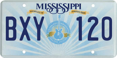 MS license plate BXY120