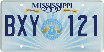 MS license plate BXY121