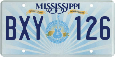 MS license plate BXY126