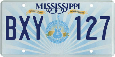 MS license plate BXY127