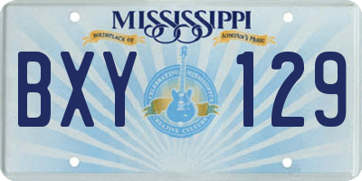 MS license plate BXY129