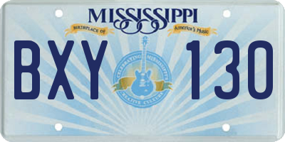 MS license plate BXY130