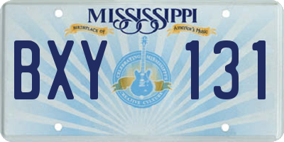 MS license plate BXY131