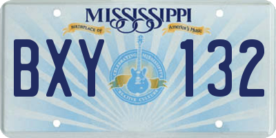 MS license plate BXY132