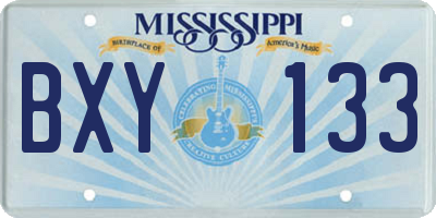 MS license plate BXY133