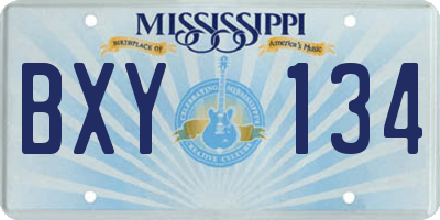 MS license plate BXY134