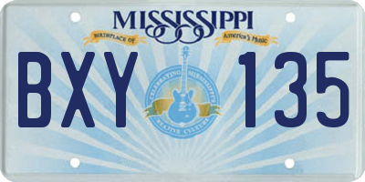 MS license plate BXY135