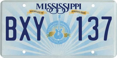 MS license plate BXY137