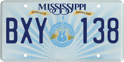 MS license plate BXY138
