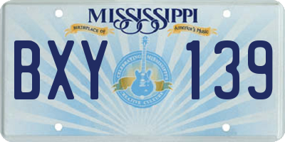 MS license plate BXY139