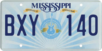 MS license plate BXY140