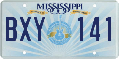 MS license plate BXY141