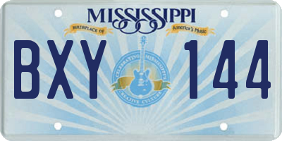 MS license plate BXY144