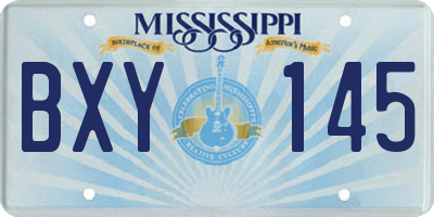 MS license plate BXY145