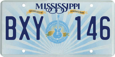 MS license plate BXY146