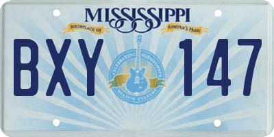 MS license plate BXY147
