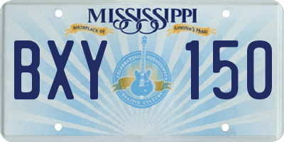 MS license plate BXY150