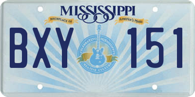 MS license plate BXY151