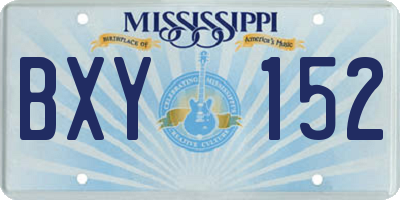MS license plate BXY152