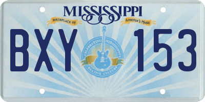 MS license plate BXY153