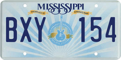 MS license plate BXY154