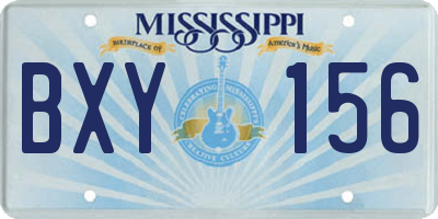 MS license plate BXY156