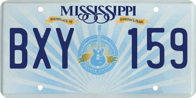 MS license plate BXY159