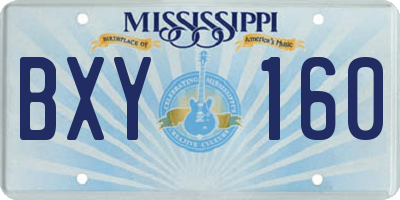 MS license plate BXY160