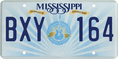 MS license plate BXY164