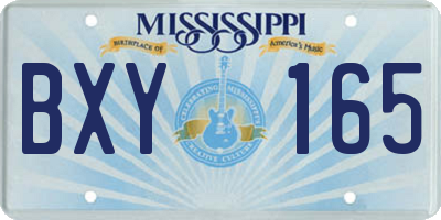 MS license plate BXY165