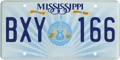 MS license plate BXY166